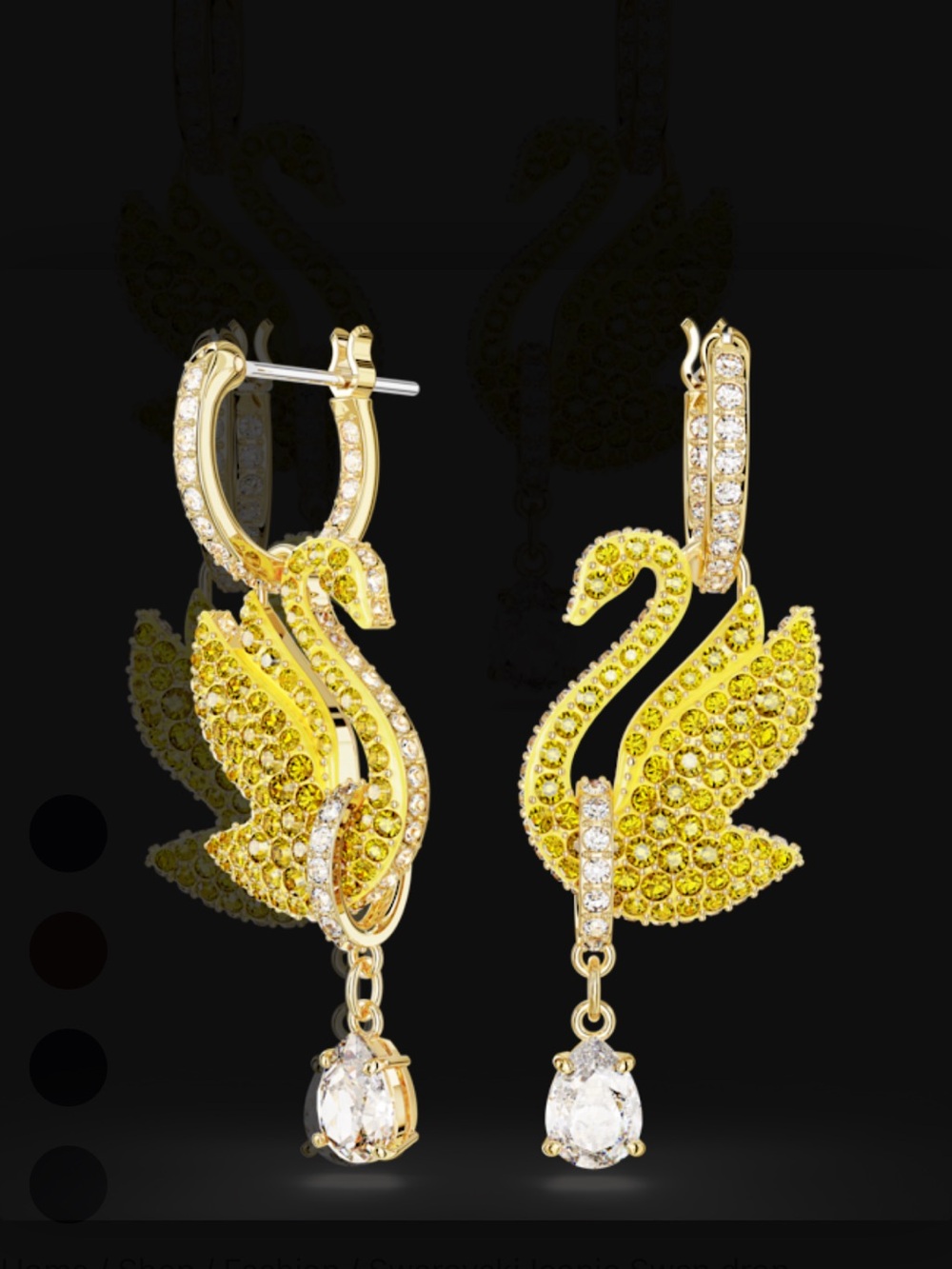 SWAROVSKI ICONIC SWAN DROP EARRINGS